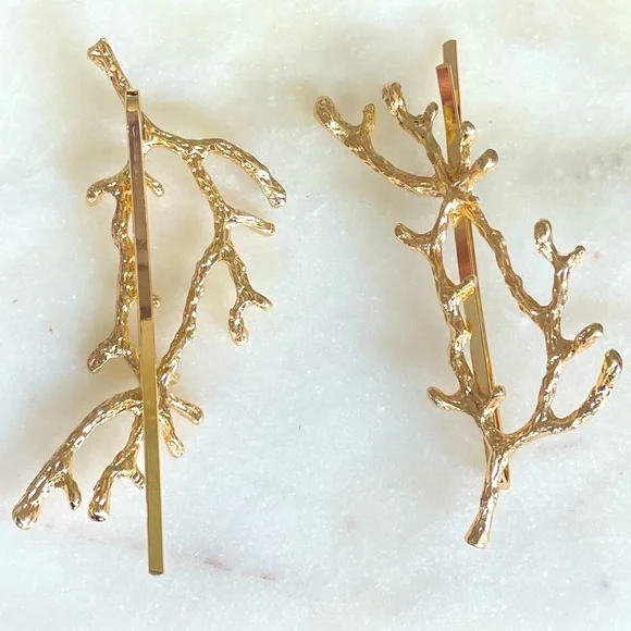 Anthropologie 2 Twig Hair Pins Clips - Picture 6 of 10
